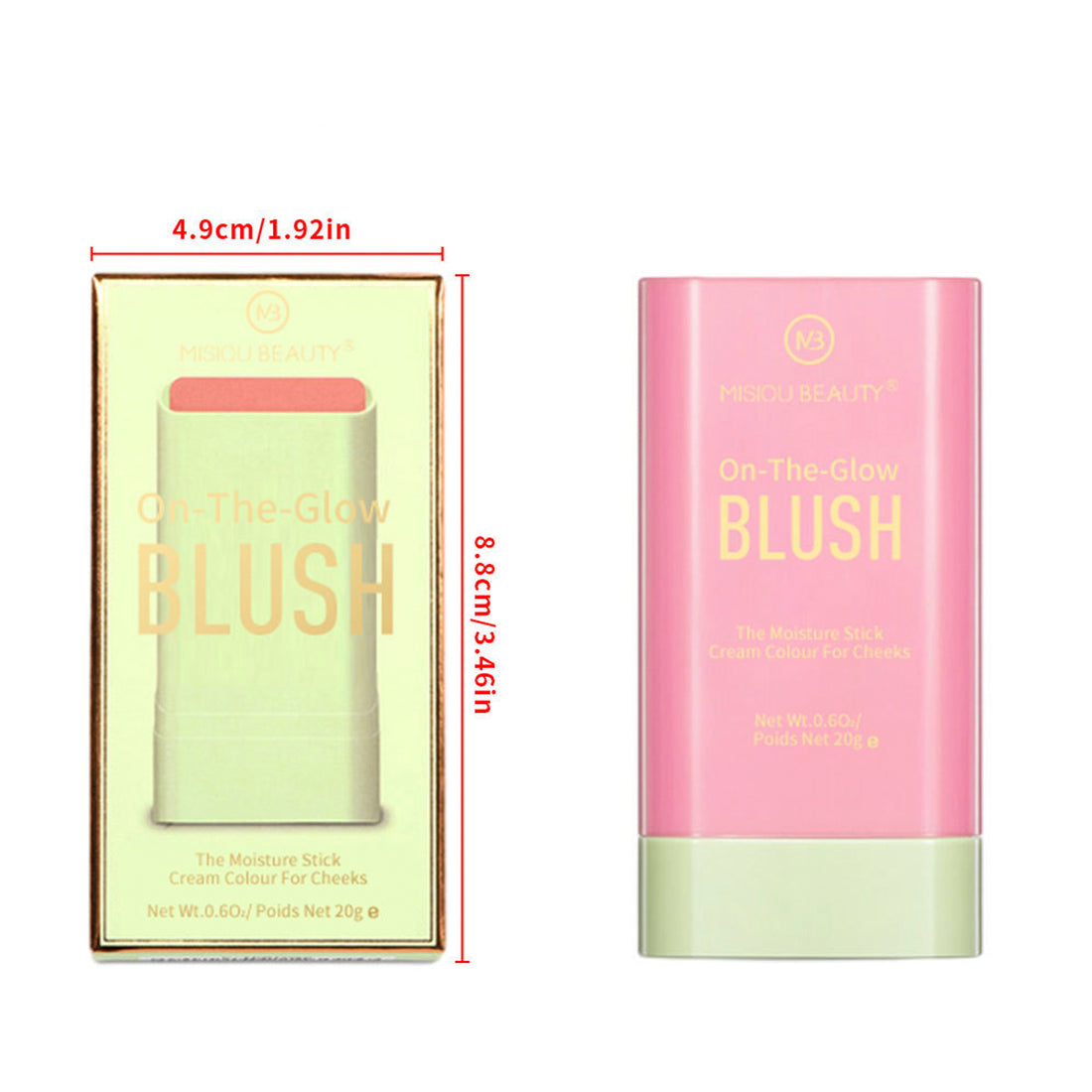 3-in-1 Cheek Lip Tinted Moistured Blush Stick Eyes Cheek and Lip Brighten Cream Bronzer Highlight Stick Matte Contour Makeup